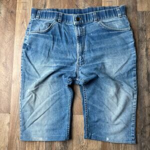 Vintage 80s Levi's Denim Shorts Men's‎ Size 38 x 32 Blue Streetwear Distressed